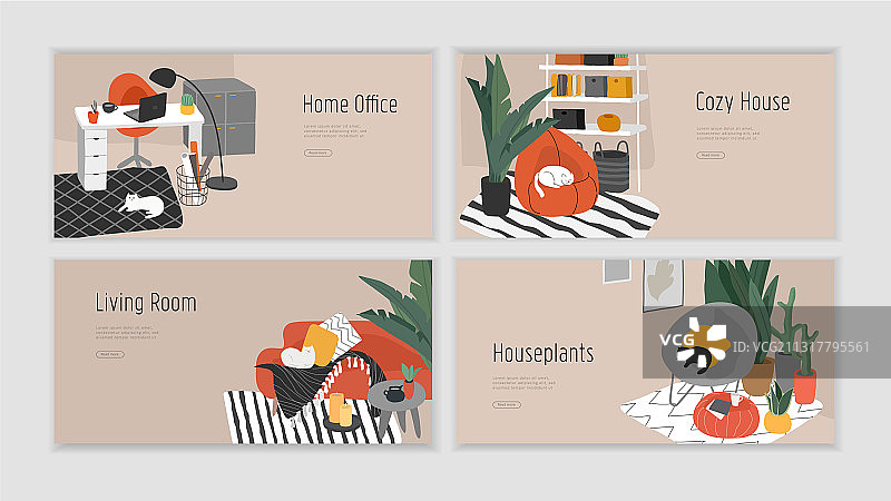 室内设计着陆页模板图片素材