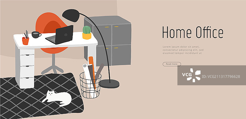 手绘风格着陆页模板图片素材