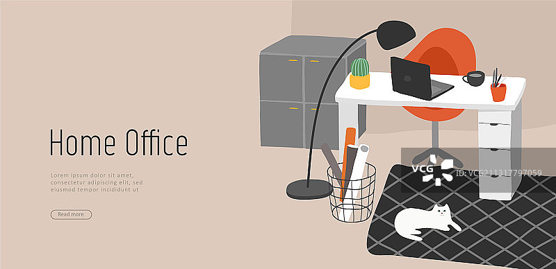 手绘风格着陆页模板图片素材