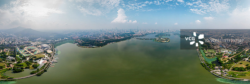 南京市玄武湖航拍全景图片素材