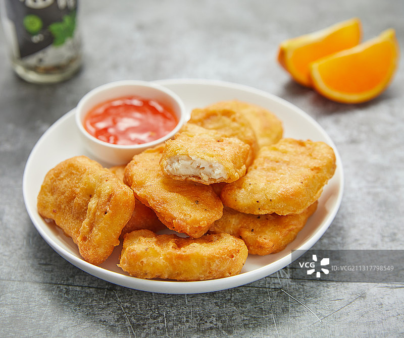 炸鸡块鸡米花油炸食品快餐图片素材