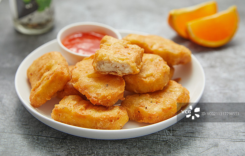 炸鸡块鸡米花油炸食品快餐图片素材