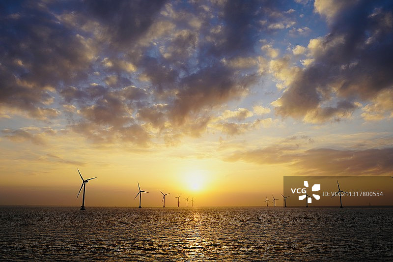 东海大桥的日落图片素材