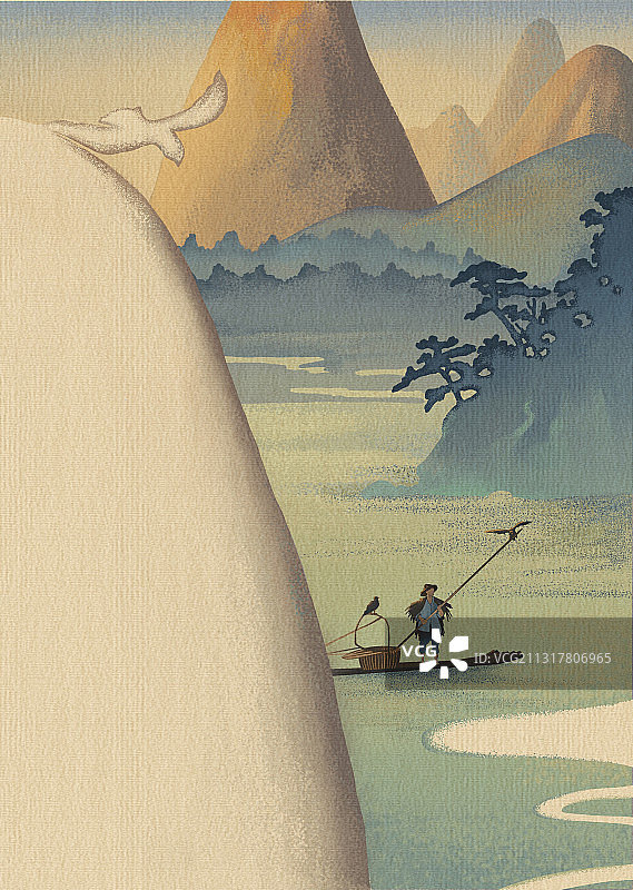 纸上城中国城市插画-桂林图片素材