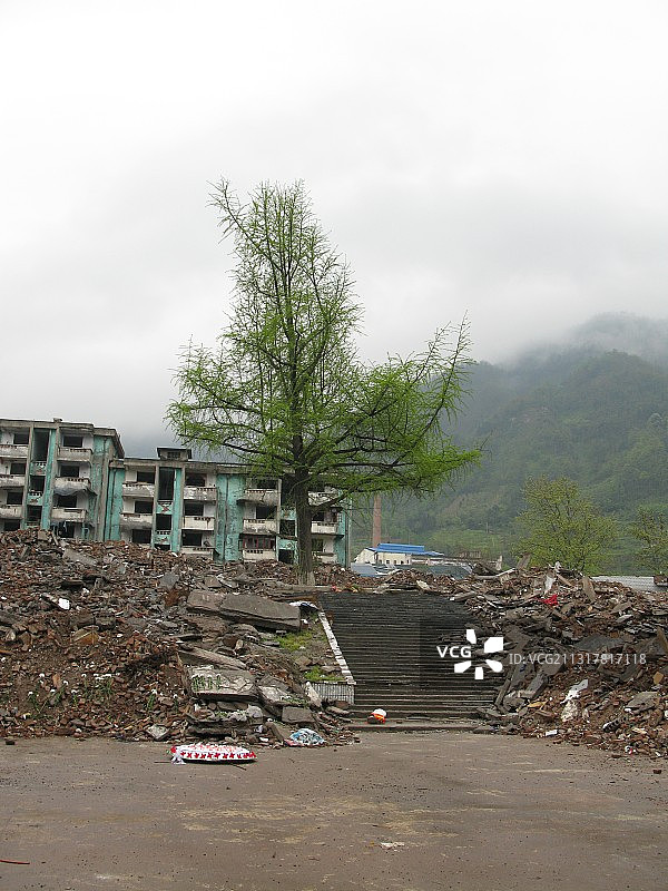 汉旺地震遗迹图片素材