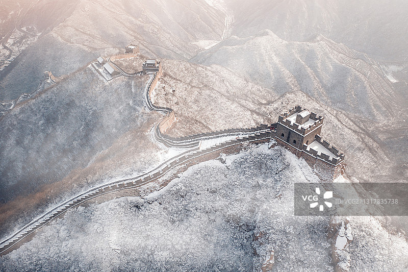 居庸关长城雪后图片素材