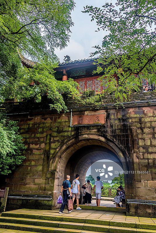 中国四川成都都江堰玉垒关图片素材