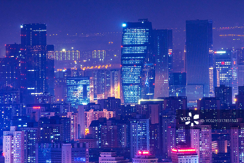 北京丽泽商务区璀璨夜景图片素材