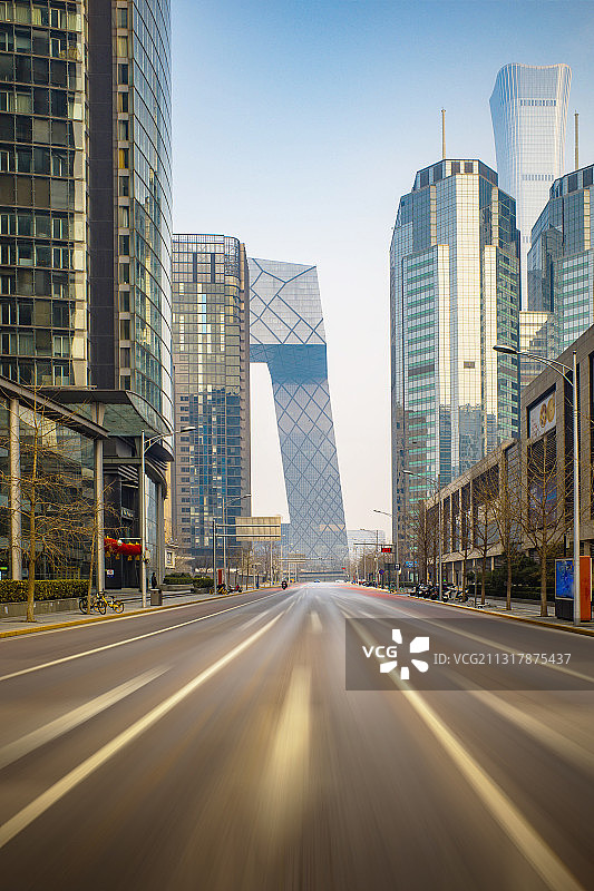 北京中央商务区道路畅通图片素材