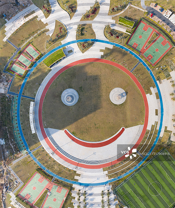广东省珠海市横琴新区“笑脸广场”天沁园航拍图片素材