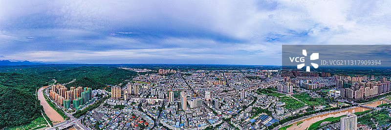 四川成都邛崃市城区航拍全景图图片素材