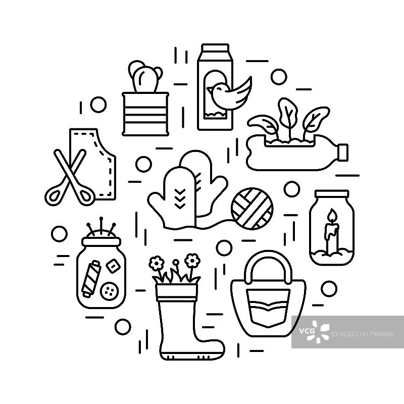 手工填充圆形线性防撞物图片素材