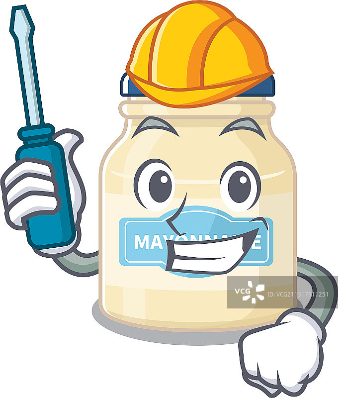 作为蛋黄酱工作的卡通角色图片素材