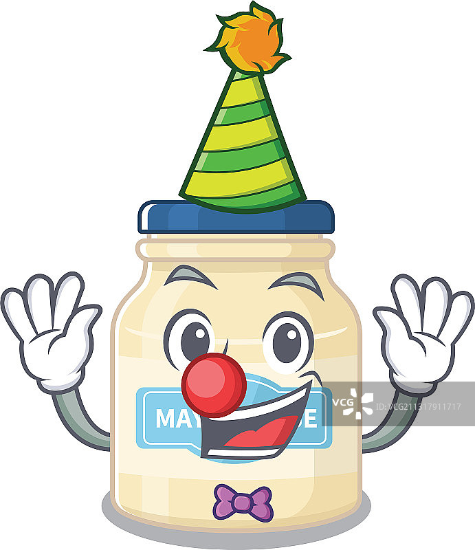 有趣的卡通小丑蛋黄酱吉祥物图片素材