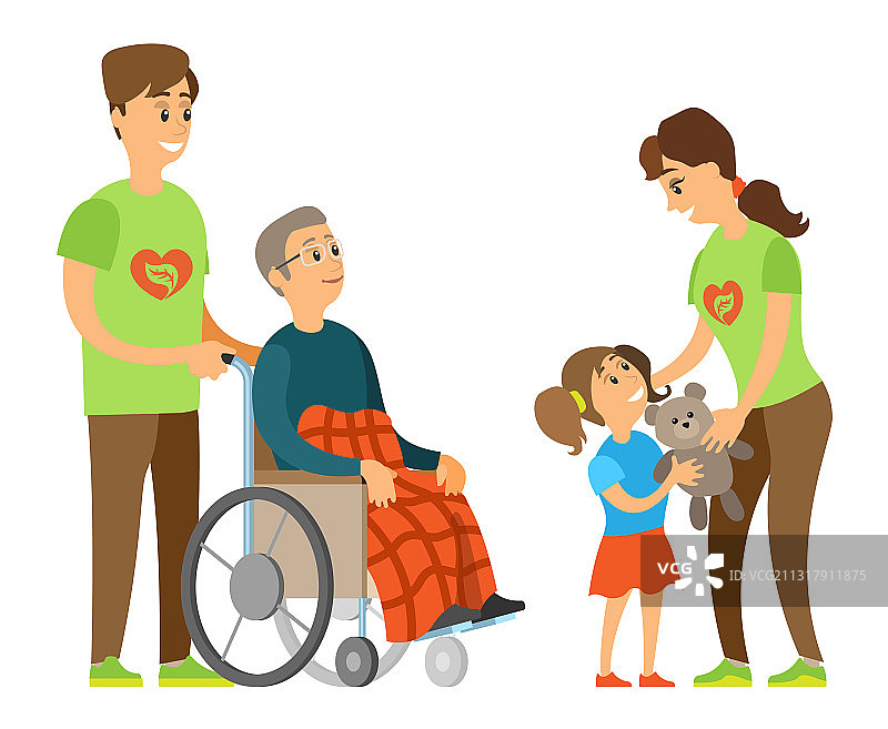 孤儿和残疾人志愿服务关怀图片素材
