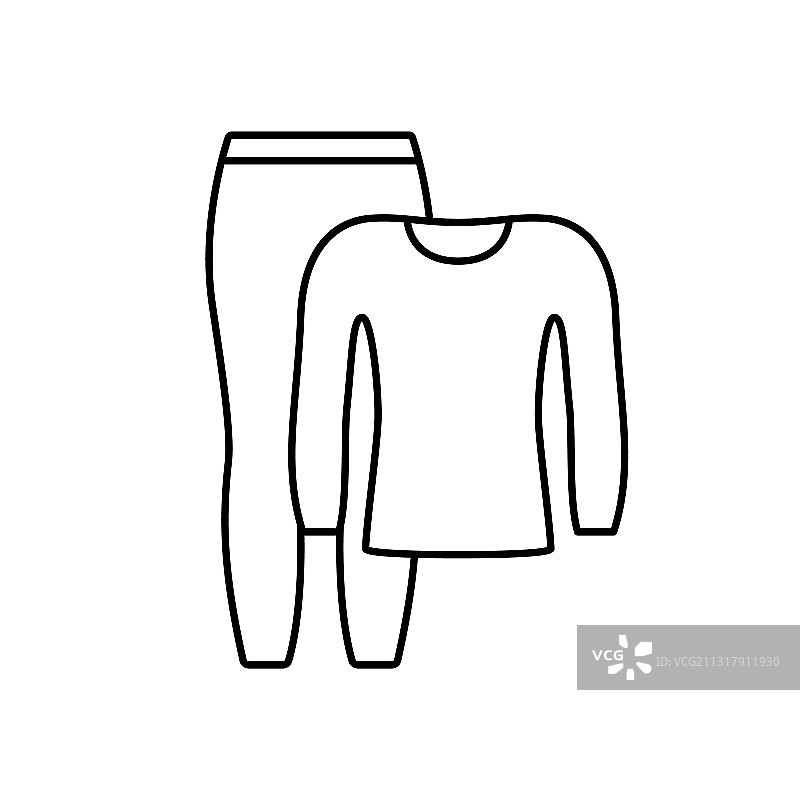 保暖内衣套装线性图标裤子图片素材