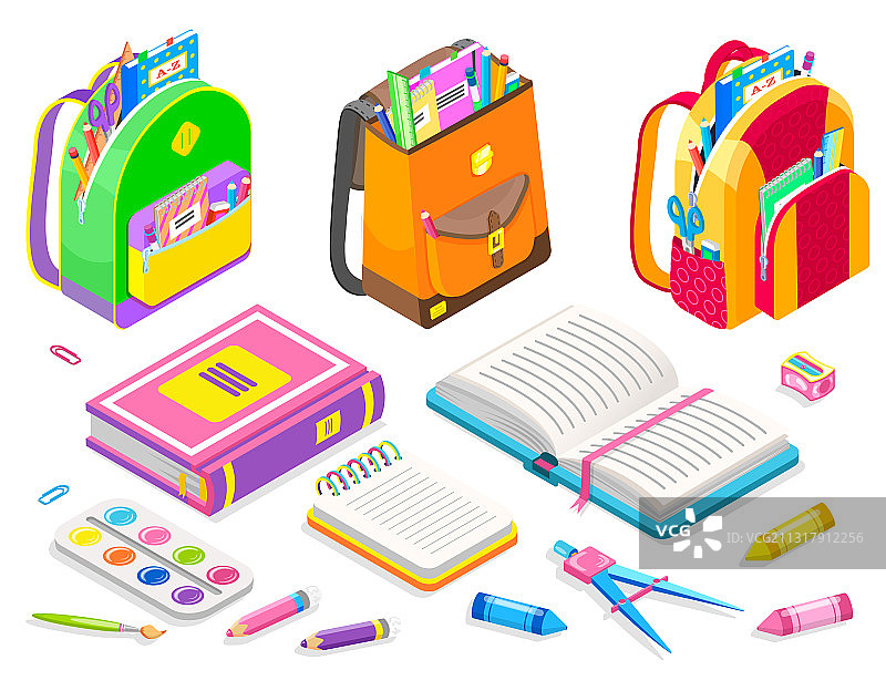 书包和学习用品图片素材
