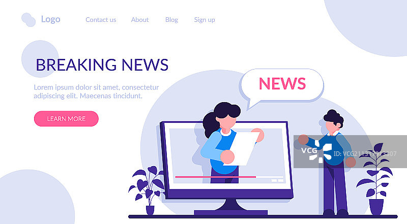 电视节目主持人谈论视频新闻概念图片素材