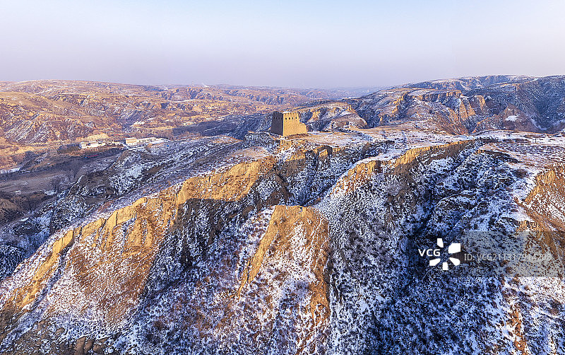 陕西榆林府谷龙王庙椅子楼长城图片素材