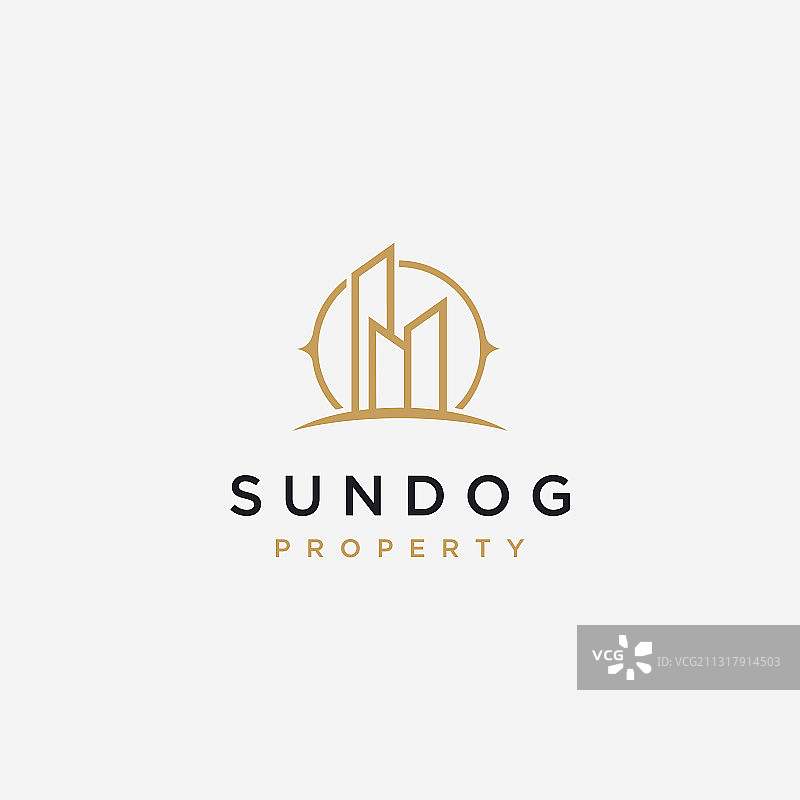 简约太阳建筑地产logo图标图片素材