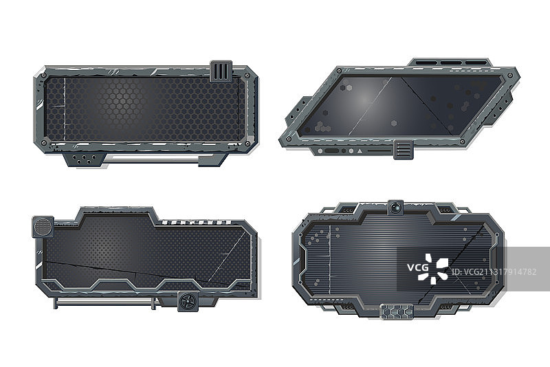 带金属框赛博朋克数字屏幕图片素材