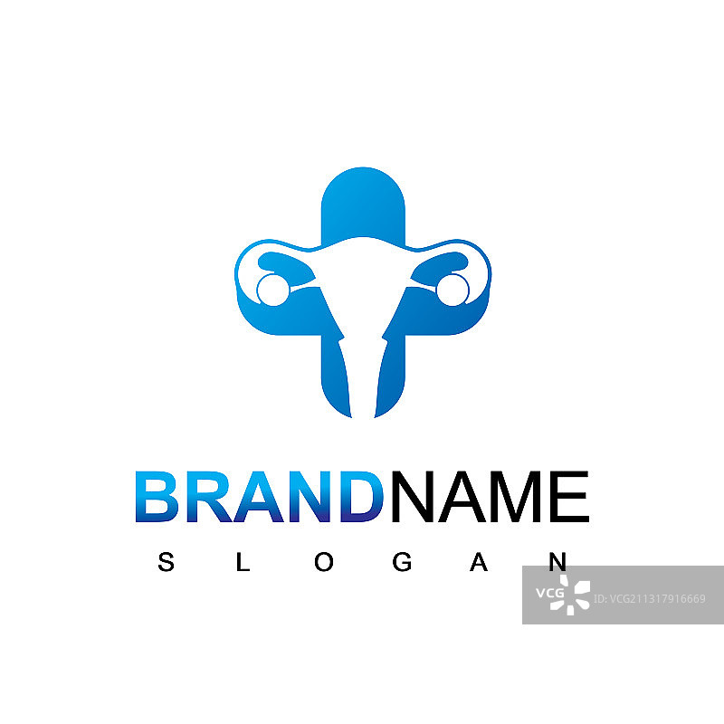 带有子宫颈标志的妇科标志设计图片素材