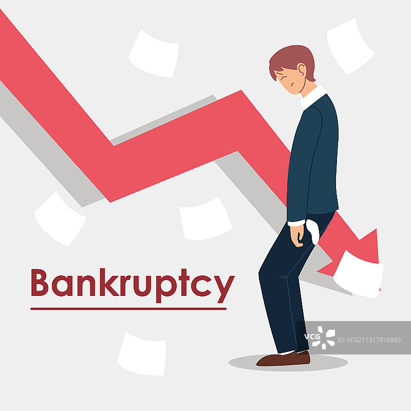 经济危机中的破产男子图片素材