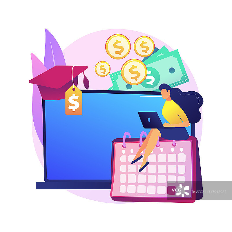 学生贷款延期还款抽象概念图片素材