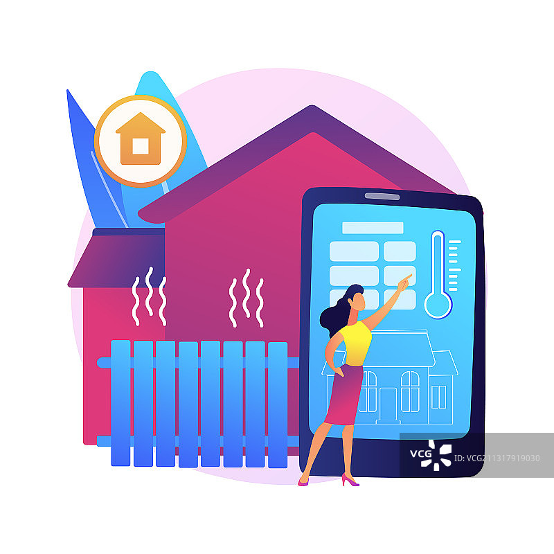 家庭供暖技术抽象概念图片素材