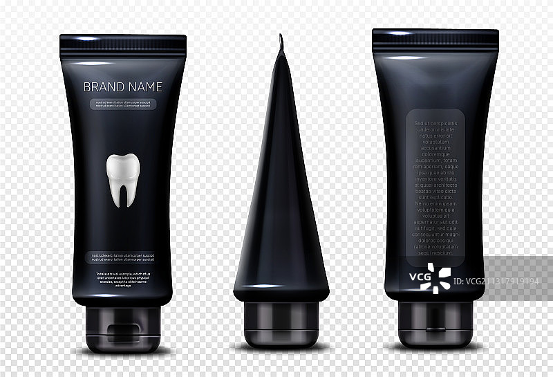 黑色牙膏管样机图片素材