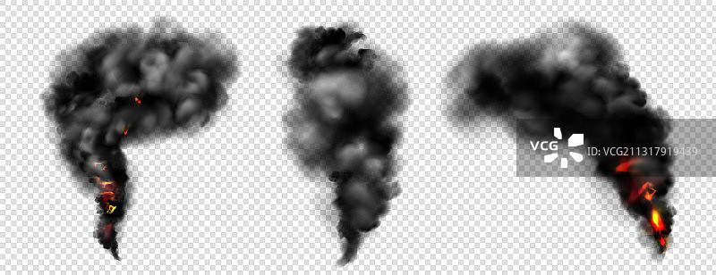 黑色烟雾与火焰黑暗雾云或蒸汽图片素材