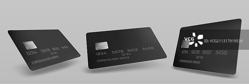 带芯片的信用卡模型隔离模板图片素材