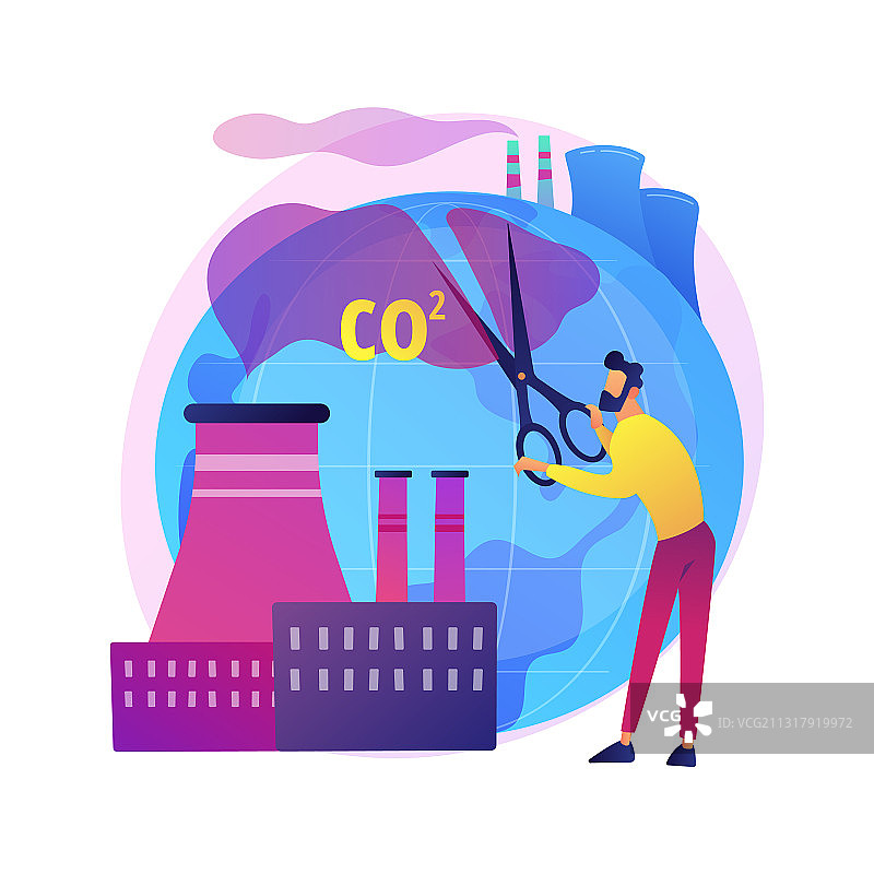 二氧化碳排放概念比喻图片素材