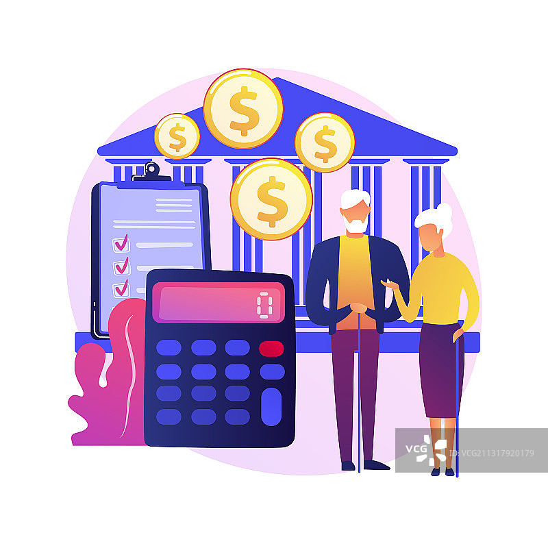养老金计划抽象概念图片素材
