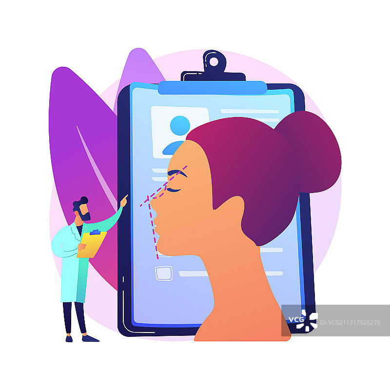 鼻整形抽象概念图片素材