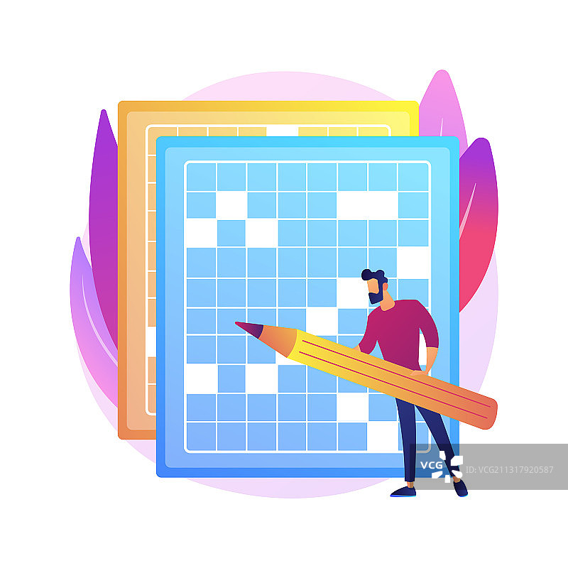 纵横字谜和数独抽象概念图片素材