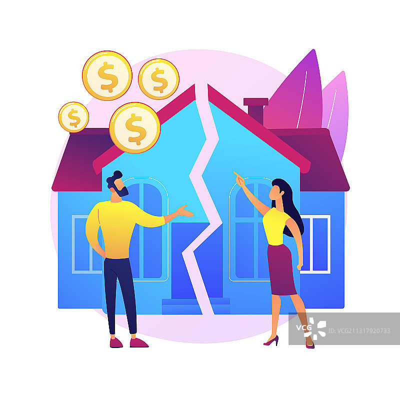 财产分割抽象概念图片素材