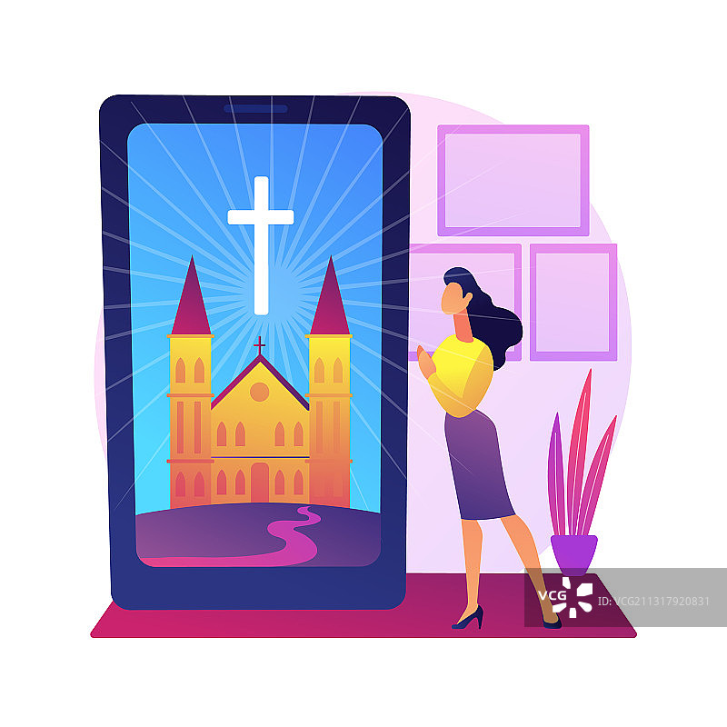 在线教会抽象概念图片素材