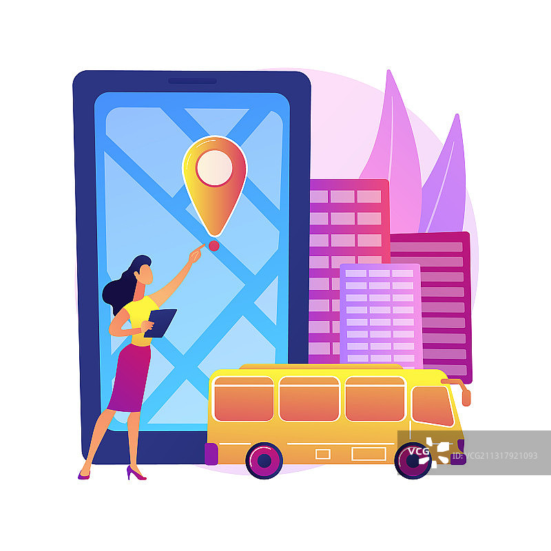 校车跟踪系统抽象概念图片素材