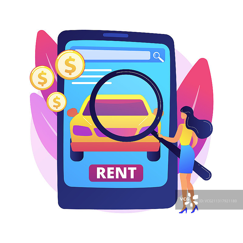 汽车租赁服务抽象概念图片素材