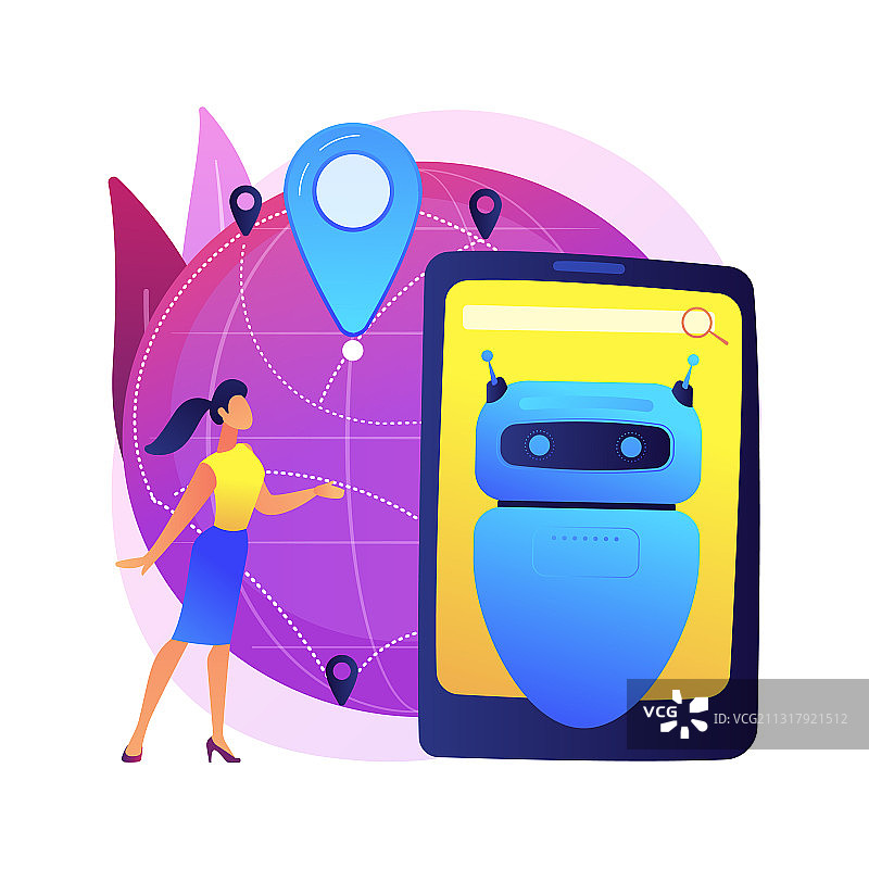 旅行和交通运输中的AI抽象概念图片素材