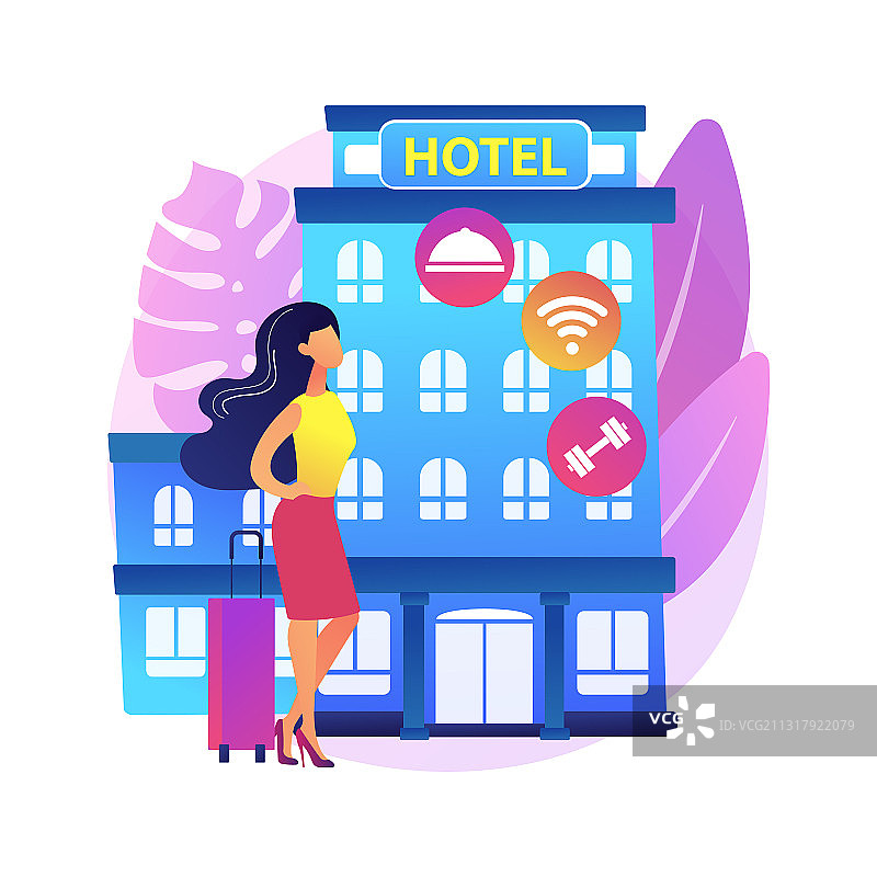 汽车旅馆服务的抽象概念图片素材