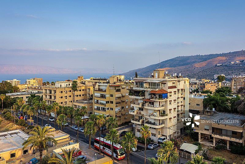 以色列加利利湖畔的提比里亚小城图片素材