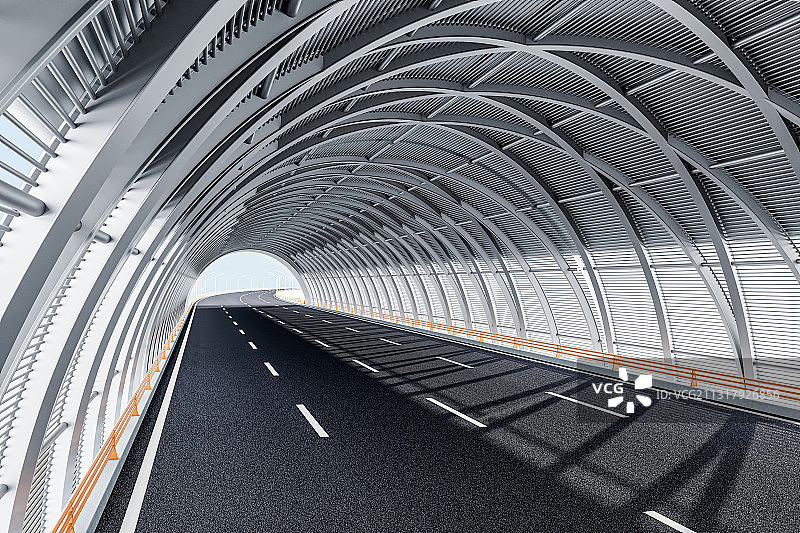 三维制作高速道路和穹顶图片素材