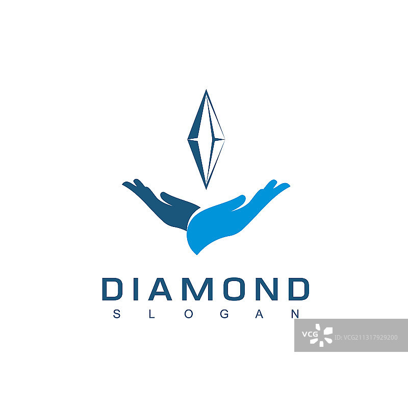 白色背景上的钻石Logo设计图片素材