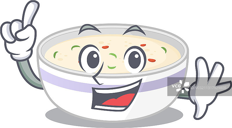 一根手指的蒸蛋卡通吉祥物图片素材