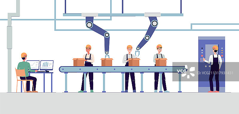 智能工厂纸箱包装图片素材