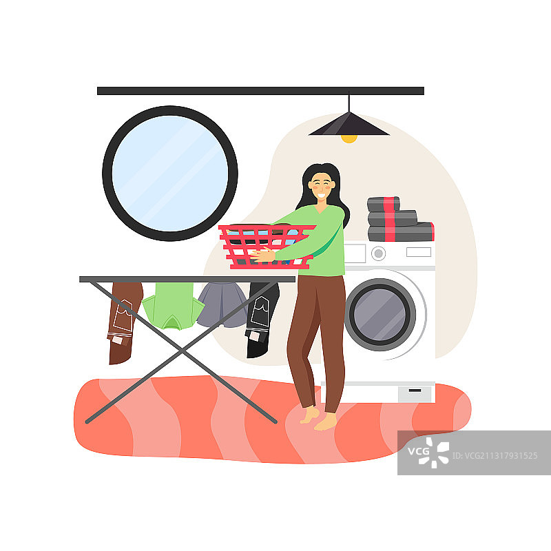 年轻的清洁公司女工正在清洗图片素材