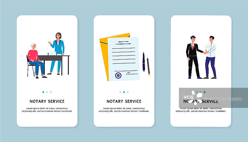 扁平风格公证服务应用图片素材