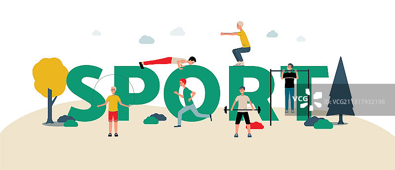 带有做定点平面人物的banner图片素材